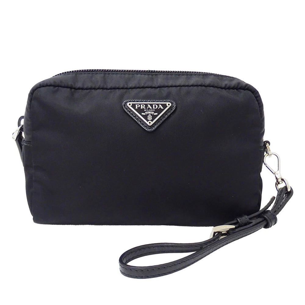 Prada handbag/pouch for women and men, made of nylon, black, 1NE021, suitable...
